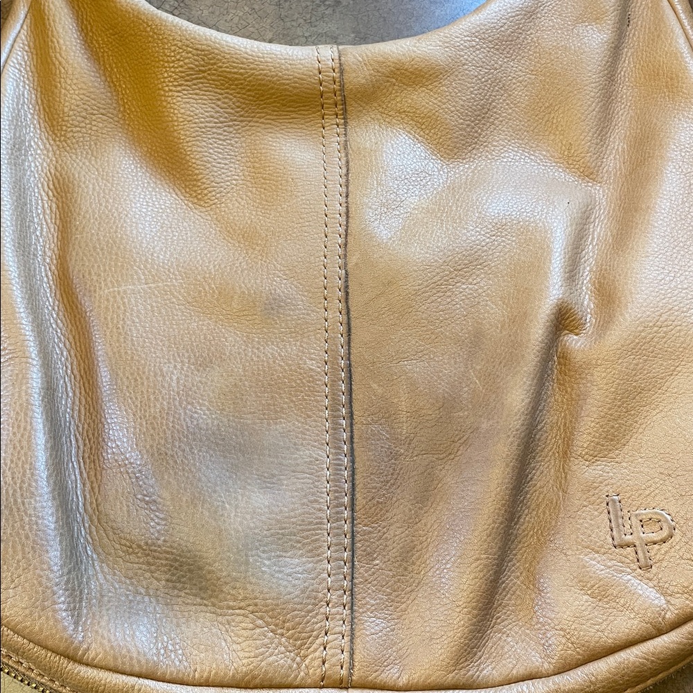 Linea Pelle Dylan Tan Hobo Leather Handbag Purse - Picture 5 of 12